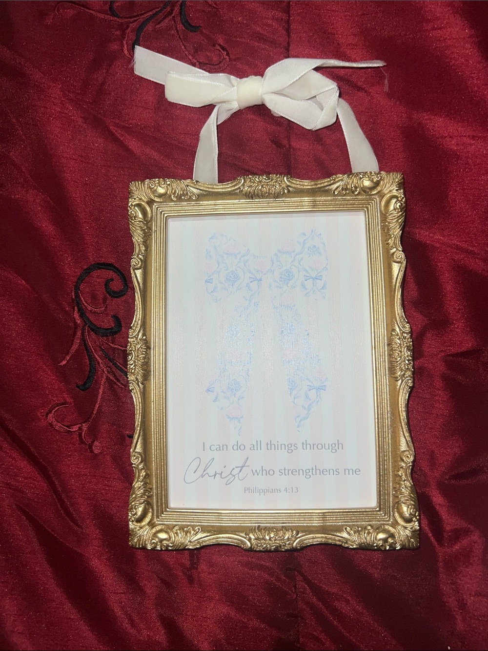 Ornate Gold Decorative Hanging Frame with Inspirational Print